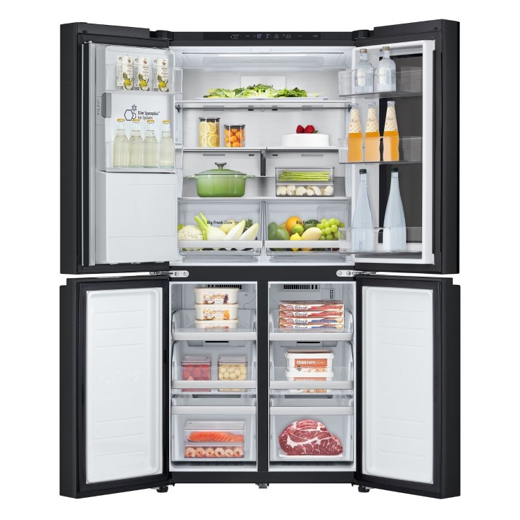 LG InstaView 508 Litre Four Door American Fridge Freezer - Matte Black