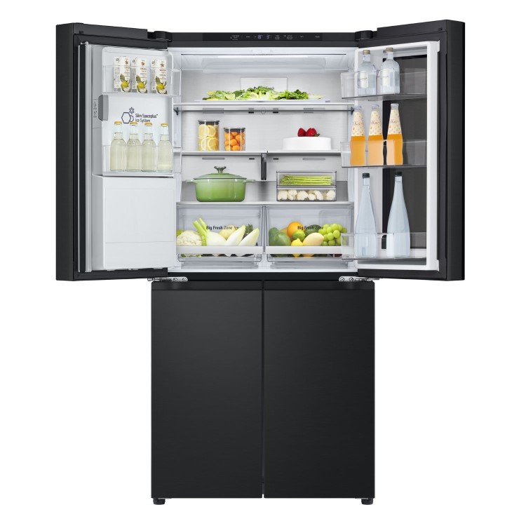 LG InstaView 508 Litre Four Door American Fridge Freezer - Matte Black