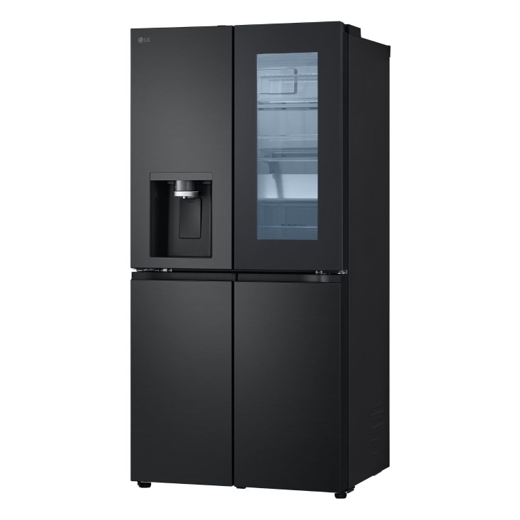 LG InstaView 508 Litre Four Door American Fridge Freezer - Matte Black