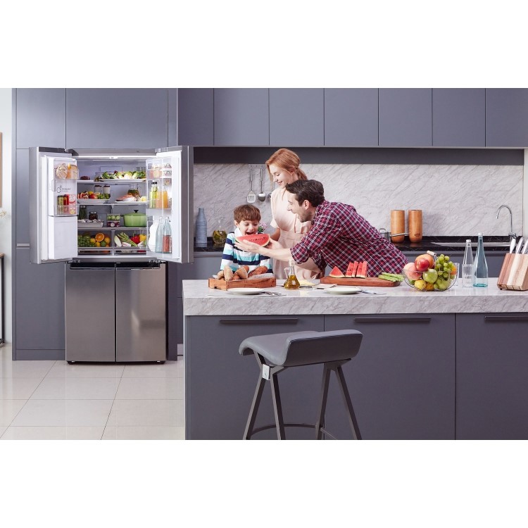 LG GMJ844PZKV InstaView Door-in-door Multi-door American Fridge Freezer With Ice & Water Dispenser -