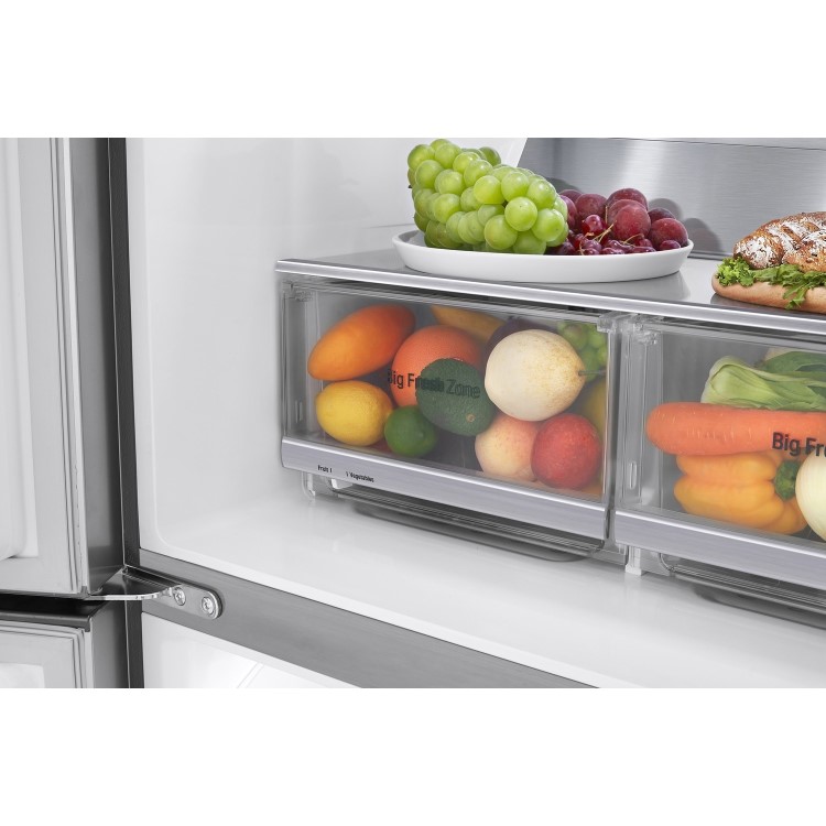 LG 506 Litre Four Door American Fridge Freezer With NatureFresh - Shiny Steel