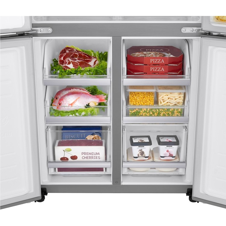 LG 506 Litre Four Door American Fridge Freezer With NatureFresh - Shiny Steel