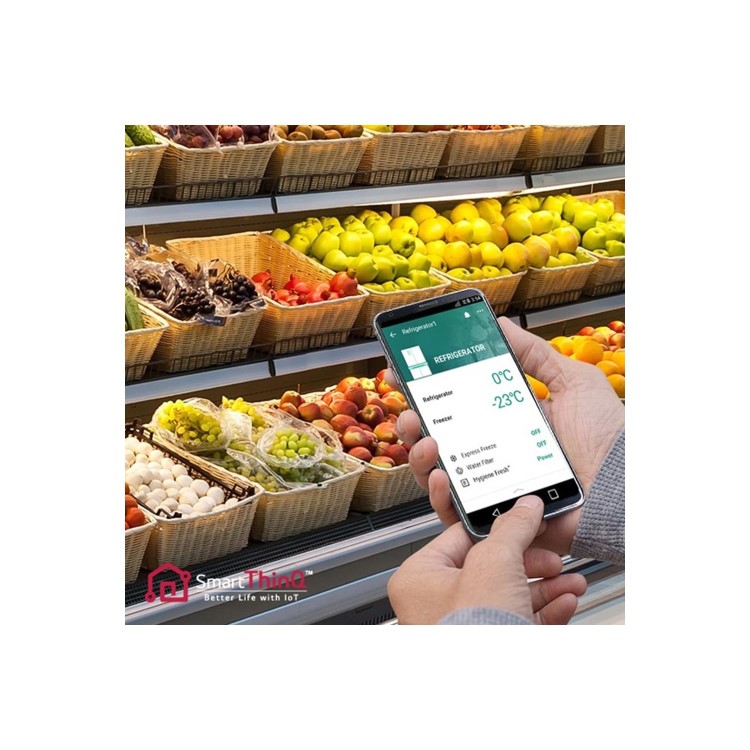 LG GML844PZKV Four Door American Style Fridge Freezer With Plumbed Ice & Water - Stainless Steel