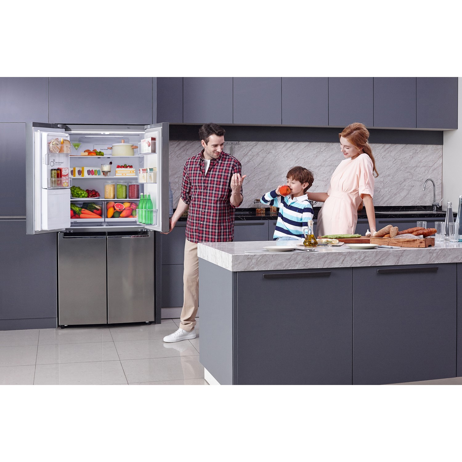 LG GML844PZKV Four Door American Style Fridge Freezer With Plumbed Ice