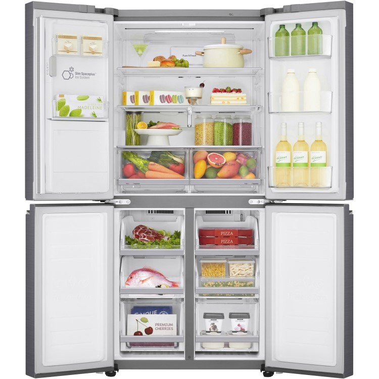LG GML844PZKV Four Door American Style Fridge Freezer With Plumbed Ice & Water - Stainless Steel