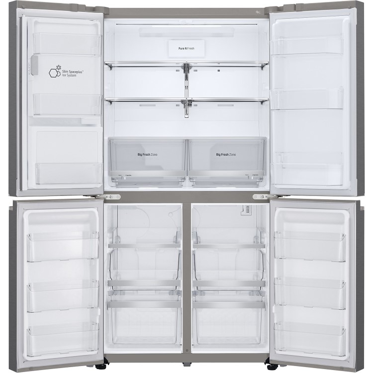 LG 641 Litre Four Door American Fridge Freezer With NatureFresh - Shiny Steel