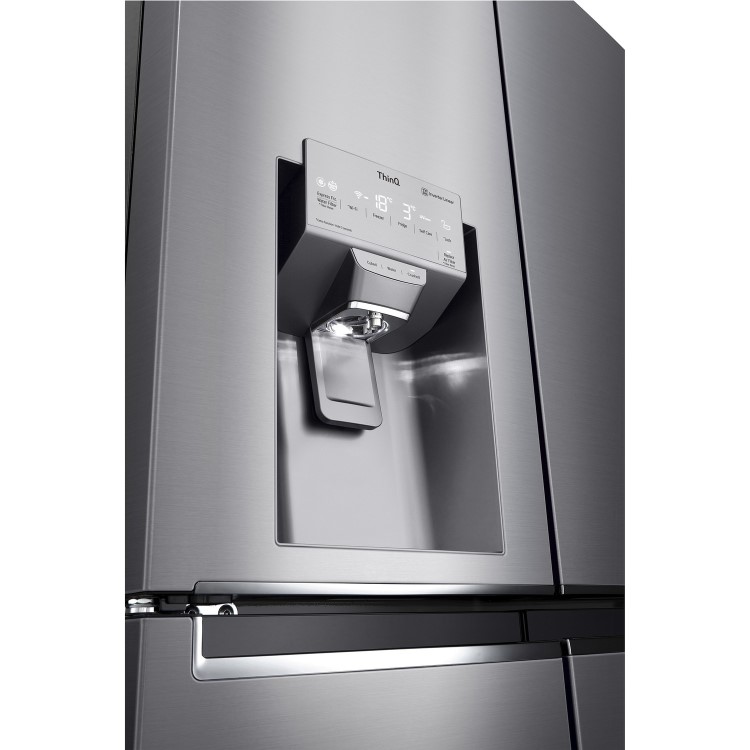 LG 641 Litre Four Door American Fridge Freezer With NatureFresh - Shiny Steel