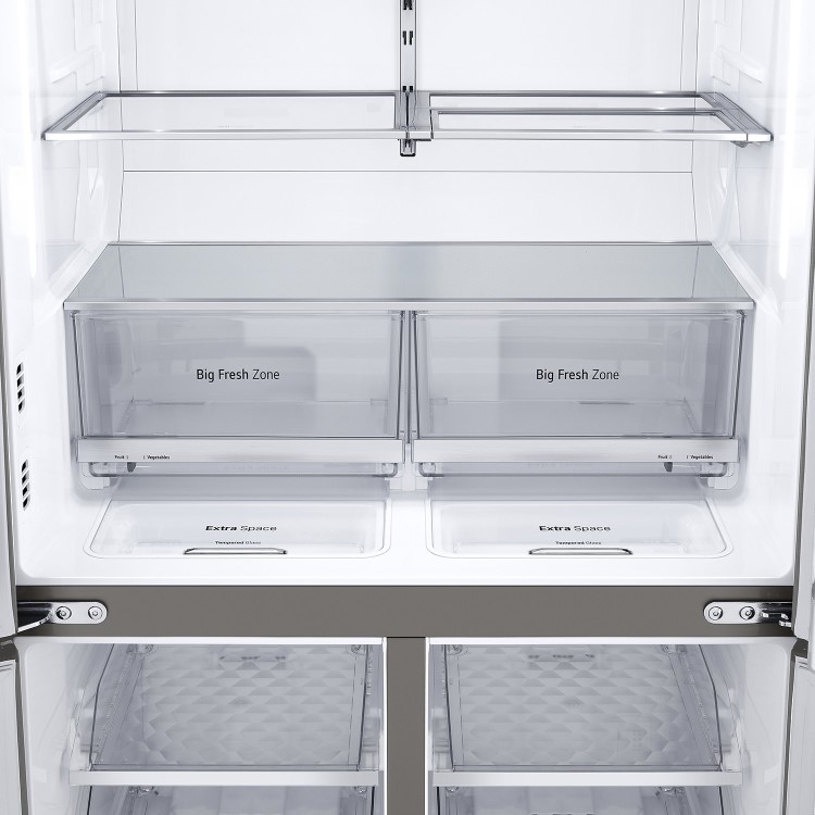 LG 641 Litre Four Door American Fridge Freezer With NatureFresh - Shiny Steel