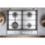Whirlpool GMW6422IXL W Collection 60cm Four Burner Gas Hob With Cast Iron Pan Stands - Stainless Steel