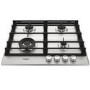 Whirlpool GMW6422IXL W Collection 60cm Four Burner Gas Hob With Cast Iron Pan Stands - Stainless Steel
