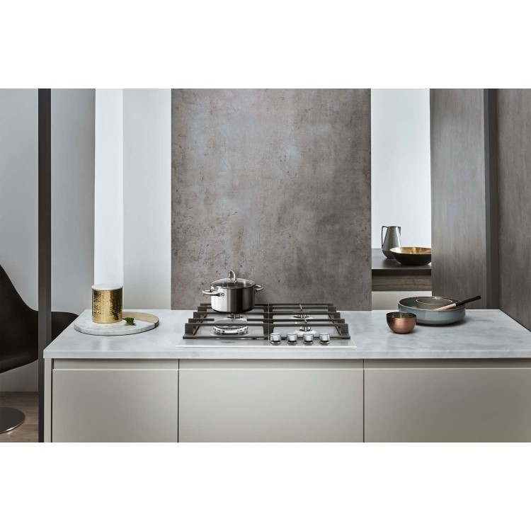 Whirlpool GMW6422IXL W Collection 60cm Four Burner Gas Hob With Cast Iron Pan Stands - Stainless Steel