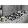 Whirlpool GMW7552IXL W Collection 73cm Wide Five Burner Gas Hob - Stainless Steel With Cast Iron Pan Stands