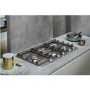 Whirlpool GMW9552IXL W Collection 86cm Wide Five Burner Gas Hob - Stainless Steel With Cast Iron Pan Stands