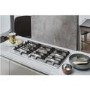 Whirlpool GMW9552IXL W Collection 86cm Wide Five Burner Gas Hob - Stainless Steel With Cast Iron Pan Stands