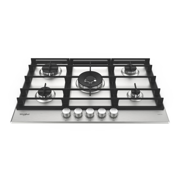 Whirlpool 75cm 5 Burner Gas Hob - Stainless Steel