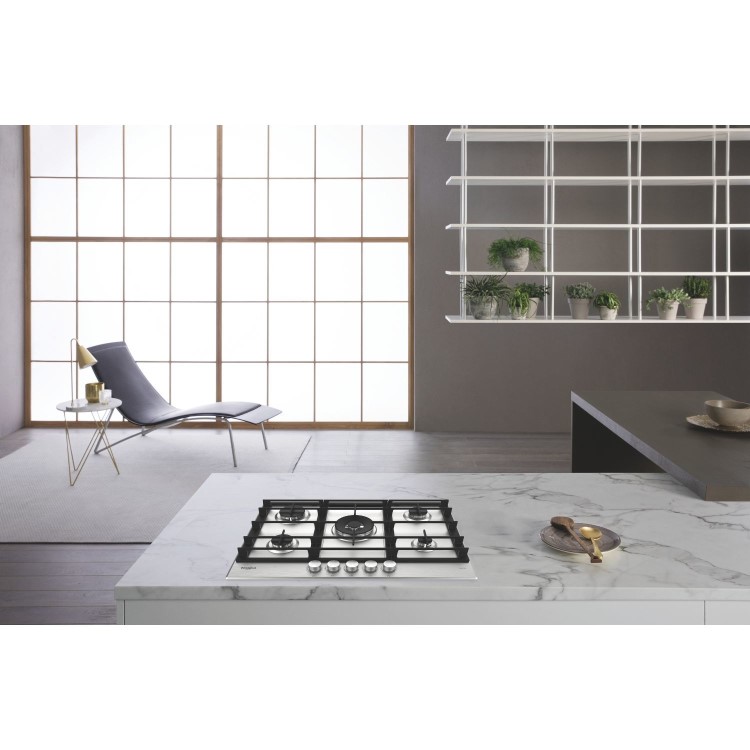 Whirlpool 75cm 5 Burner Gas Hob - Stainless Steel