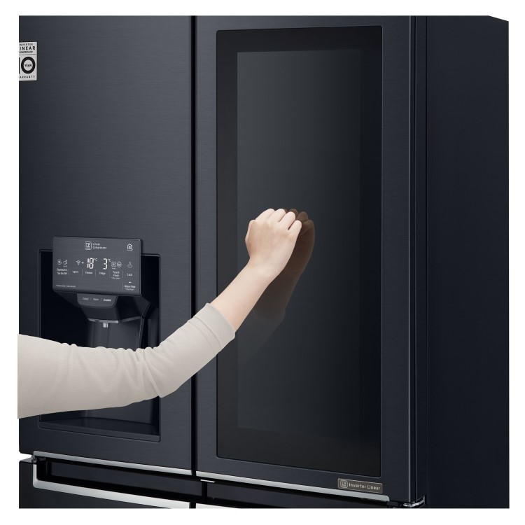 LG GMX844MCKV InstaView Door-in-door Multi-door American Fridge Freezer With Ice & Water Dispenser -
