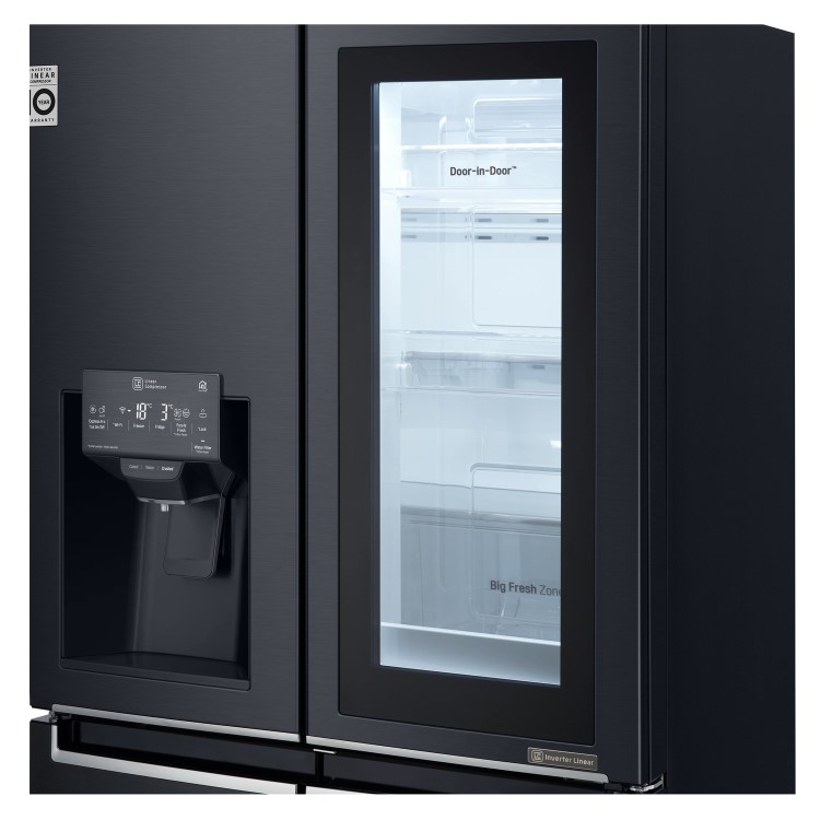 LG GMX844MCKV InstaView Door-in-door Multi-door American Fridge Freezer With Ice & Water Dispenser -