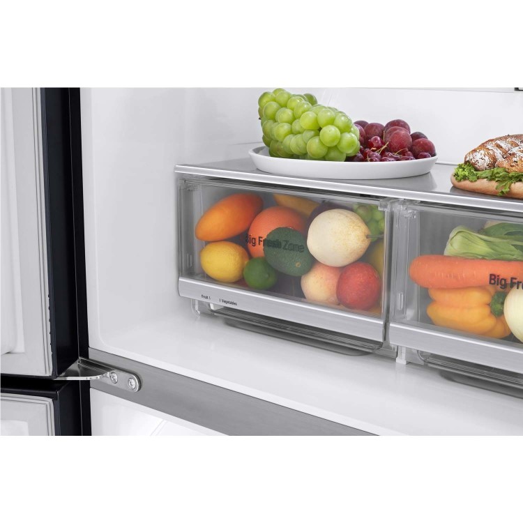 LG GMX844MCKV InstaView Door-in-door Multi-door American Fridge Freezer With Ice & Water Dispenser -