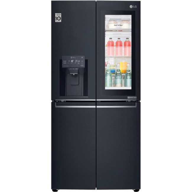 LG GMX844MCKV InstaView Door-in-door Multi-door American Fridge Freezer With Ice & Water Dispenser -