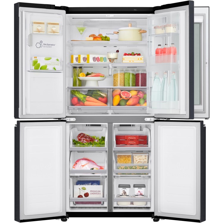 LG GMX844MCKV InstaView Door-in-door Multi-door American Fridge Freezer With Ice & Water Dispenser -