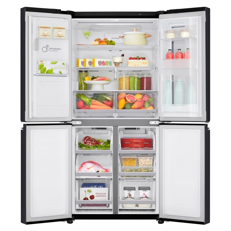 LG GMX844MCKV InstaView Door-in-door Multi-door American Fridge Freezer With Ice & Water Dispenser -