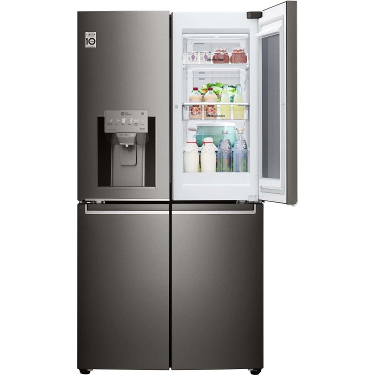 LG GMX936SBHV InstaView Door-in-door Multi-door Smart American Fridge Freezer - Glossy Black