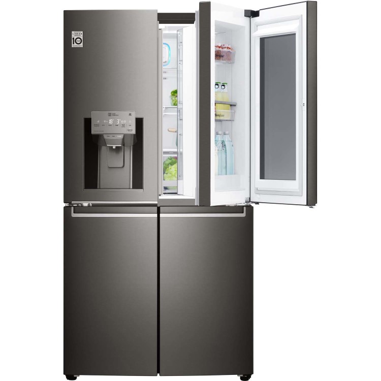 LG GMX936SBHV InstaView Door-in-door Multi-door Smart American Fridge Freezer - Glossy Black