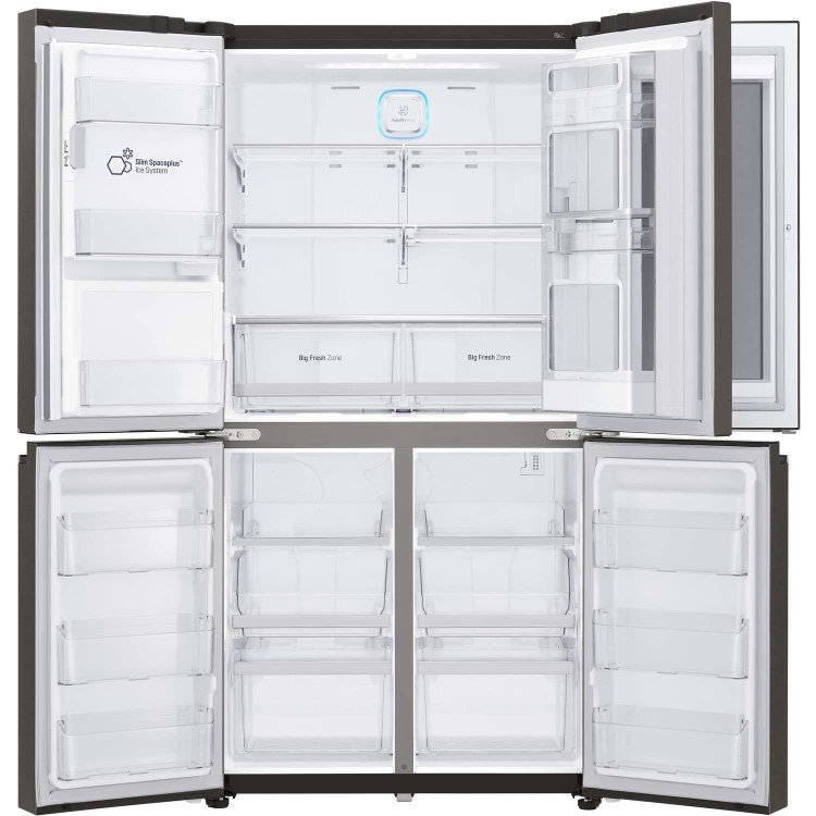 LG GMX936SBHV InstaView Door-in-door Multi-door Smart American Fridge Freezer - Glossy Black