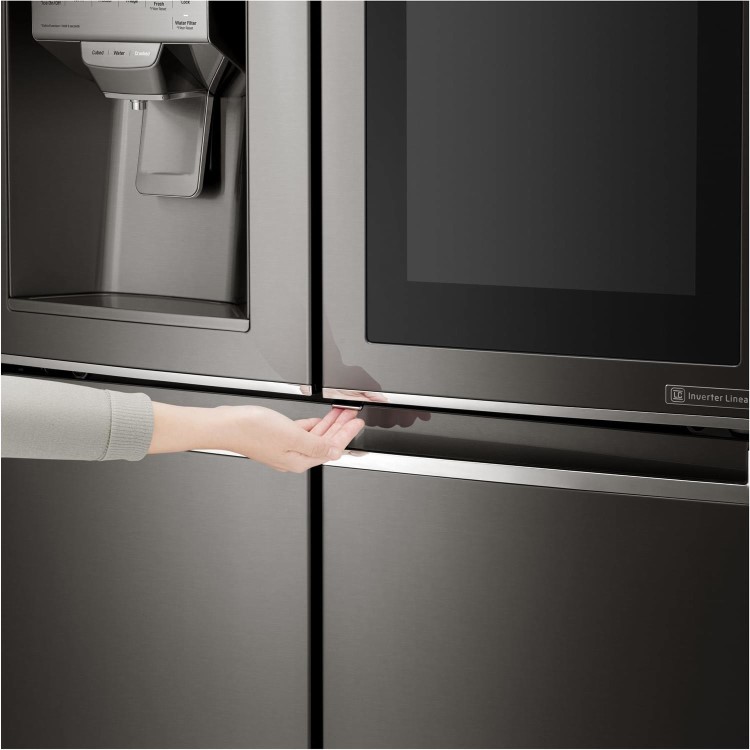 LG GMX936SBHV InstaView Door-in-door Multi-door Smart American Fridge Freezer - Glossy Black