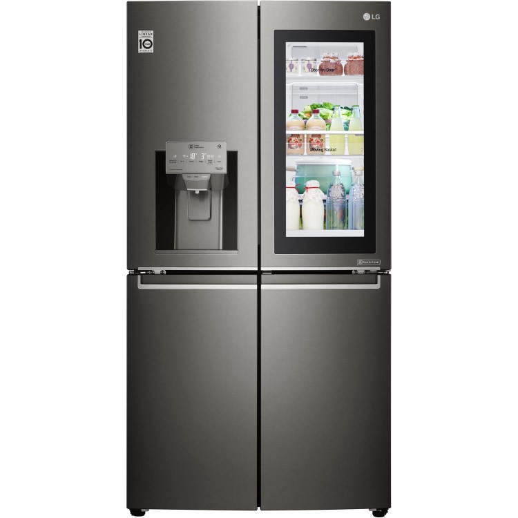 LG GMX936SBHV InstaView Door-in-door Multi-door Smart American Fridge Freezer - Glossy Black