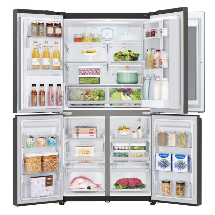 LG GMX936SBHV InstaView Door-in-door Multi-door Smart American Fridge Freezer - Glossy Black