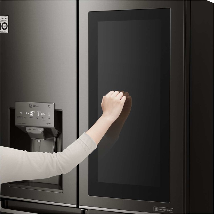 LG GMX936SBHV InstaView Door-in-door Multi-door Smart American Fridge Freezer - Glossy Black