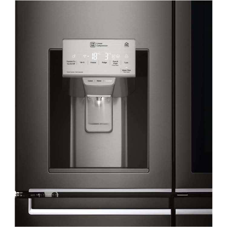 LG GMX936SBHV InstaView Door-in-door Multi-door Smart American Fridge Freezer - Glossy Black