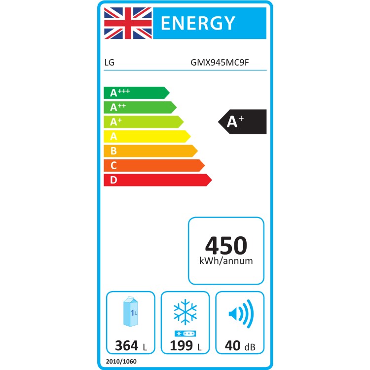 LG 638 Litre Four Door American Fridge Freezer - Matte Black