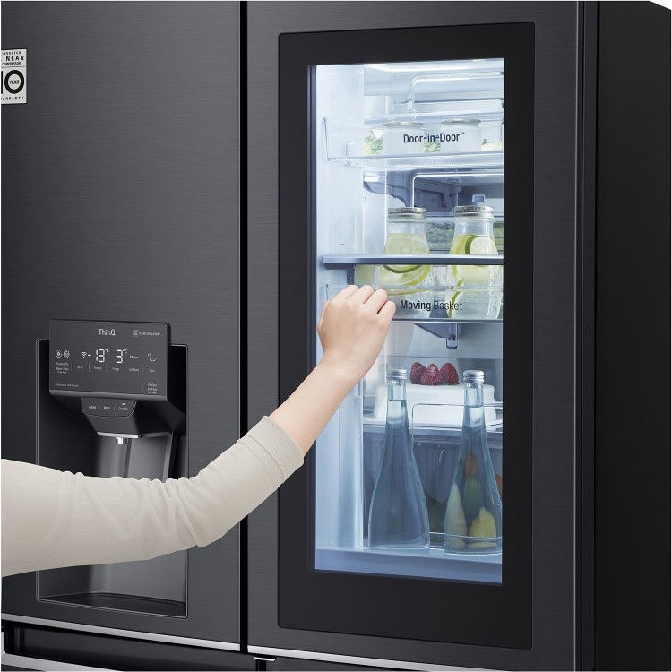 LG 638 Litre Four Door American Fridge Freezer - Matte Black
