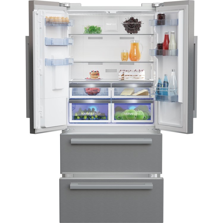 Beko HarvestFresh 539 Litre American Fridge Freezer - Stainless Steel