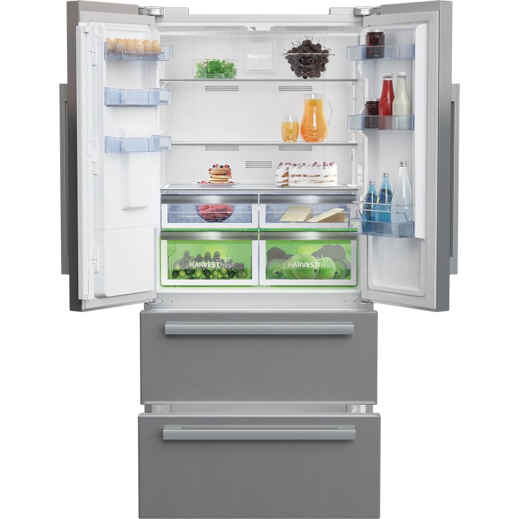 Beko HarvestFresh 539 Litre American Fridge Freezer - Stainless Steel