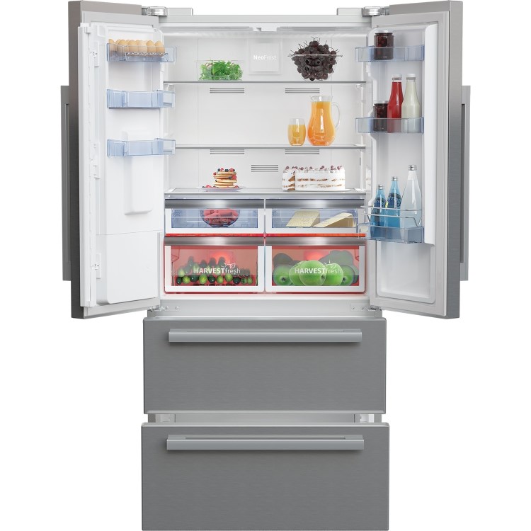Beko HarvestFresh 539 Litre American Fridge Freezer - Stainless Steel