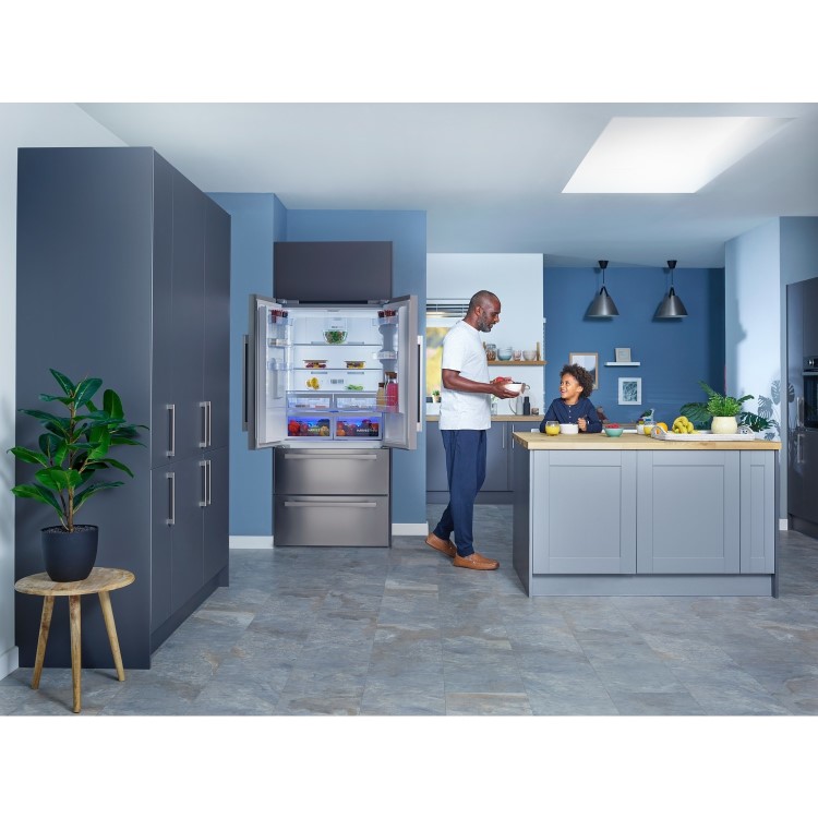 Beko HarvestFresh 539 Litre American Fridge Freezer - Stainless Steel