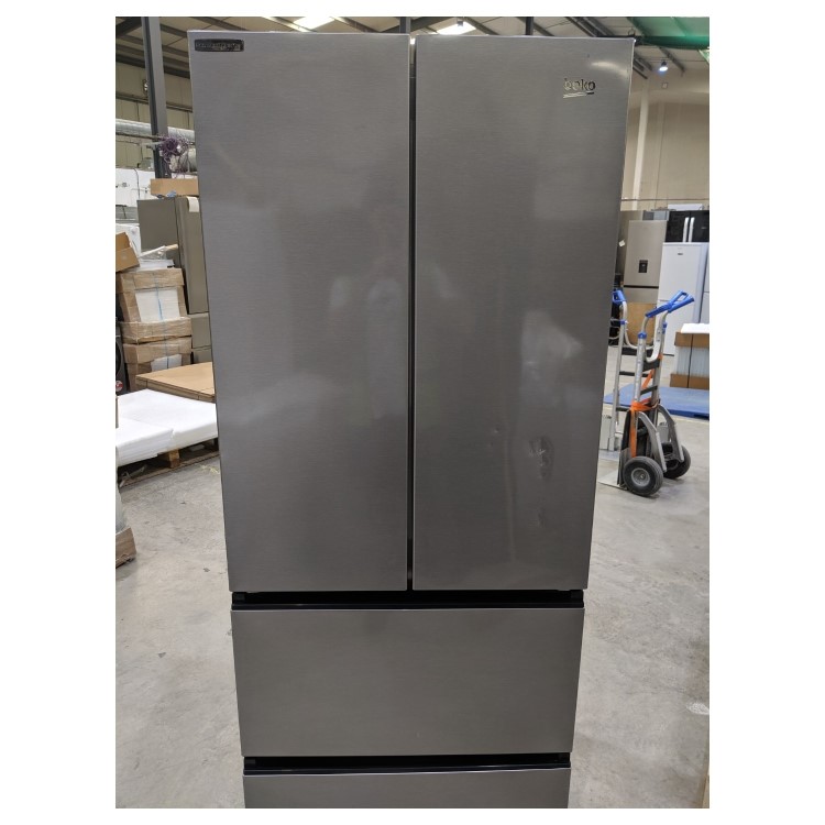 Refurbished Beko HarvestFresh GNE490IR3VPS 468 Litre Freestanding Frost Free American Fridge Freezer