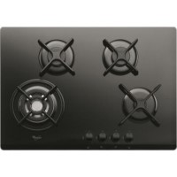 Whirlpool GOR7424NB 68cm Four Burner Gas-on-Glass Hob Black