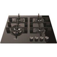 Whirlpool GOW6423NB 59cm Four Burner Gas-on-glass Hob - Black Glass