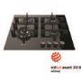 Whirlpool GOW6423NB 59cm Four Burner Gas-on-glass Hob - Black Glass