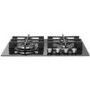 Whirlpool GOW6423NB 59cm Four Burner Gas-on-glass Hob - Black Glass