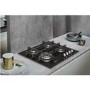 Whirlpool GOW6423NB 59cm Four Burner Gas-on-glass Hob - Black Glass