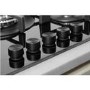 Whirlpool GOW7553NB W Collection 73cm Wide Five Burner Gas-on-glass Hob - Black Glass With Cast Iron Pan Stands