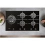 Whirlpool GOW9553NB W Collection 86cm Wide Five Burner Gas-on-glass Hob - Black Glass With Cast Iron Pan Stands