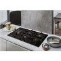 Whirlpool GOW9553NB W Collection 86cm Wide Five Burner Gas-on-glass Hob - Black Glass With Cast Iron Pan Stands