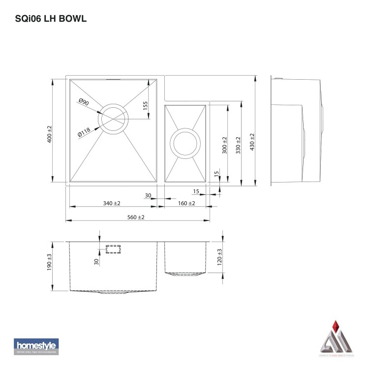 1.5 Bowl Inset Stainless Steel Kitchen Sink - Essence